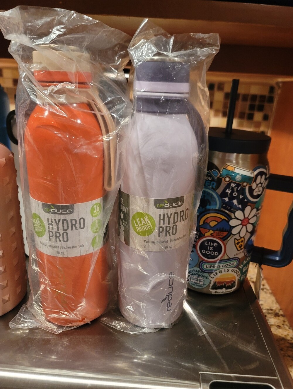 Hydro Pro Vacuum Insulated 28fl.oz Water Bottle. Lilac Orange
